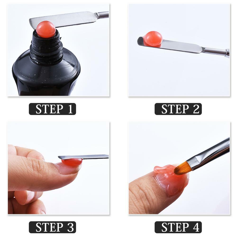 PolyGel Nail Brush with Spatula for Nail Tip Extension Multi-functional Dual end