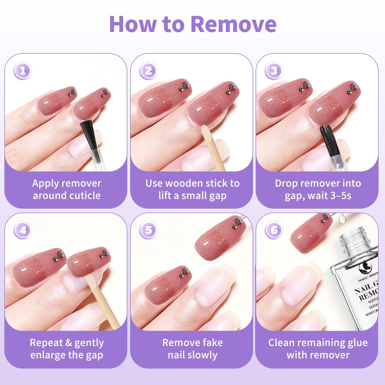 Nail Glue Remover for Press On Nails 20ml, Non-Acetone 0.68 Fl Oz (Pack of 1)