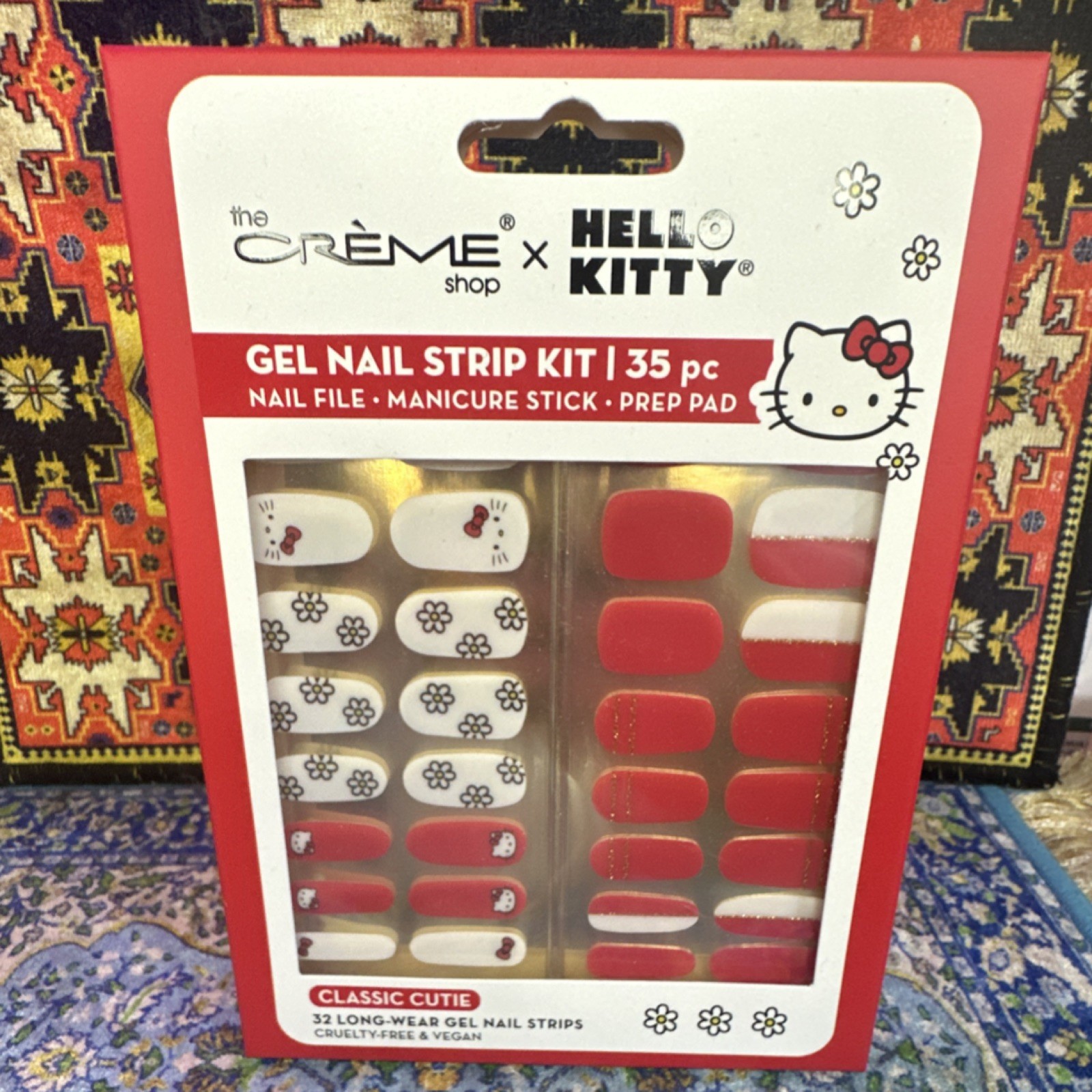 The Crème Shop x Hello Kitty Gel Nail Strip Kit 35pc Glossy Vegan