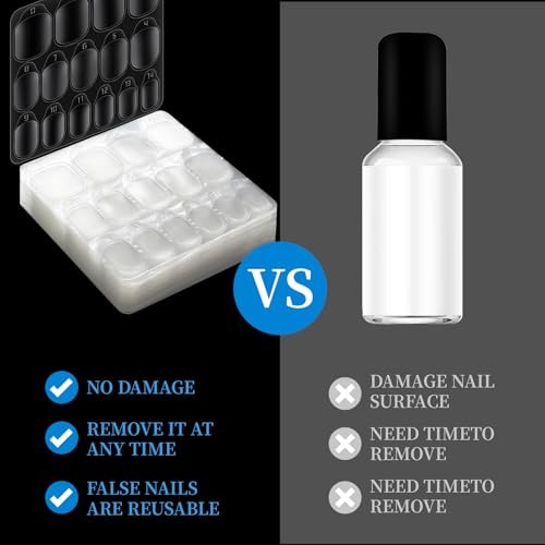 600pcs Nail Adhesive Tabs Kit – 15 Sizes Press On Stickers, 40 Sheets Reusable