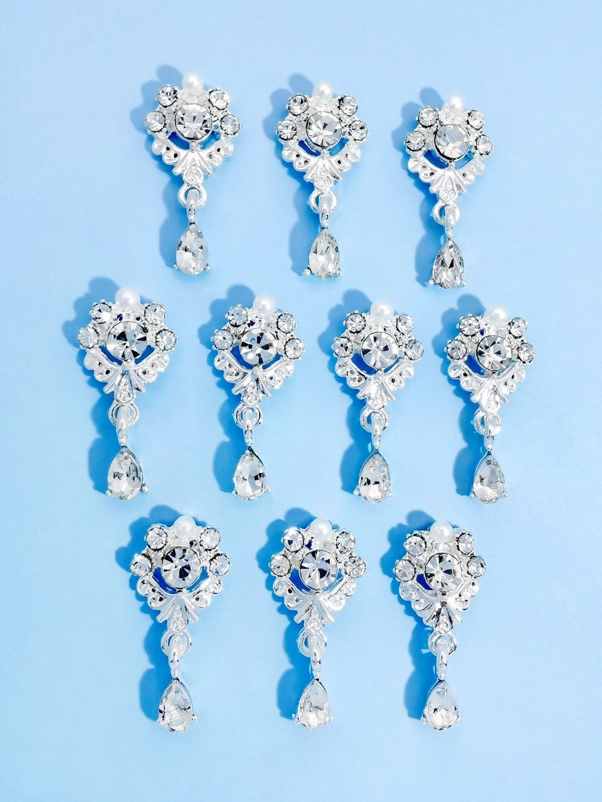 10pcs Alloy Water Drop Shaped Tassel Nail Art Decoration Nail Art Charms
