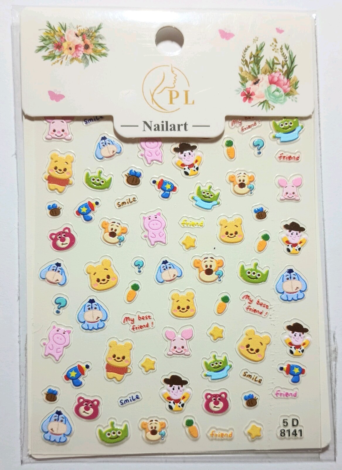5D Embossed Art Nails Face Phone Stickers Women Girls Nail Art Decoration DIY