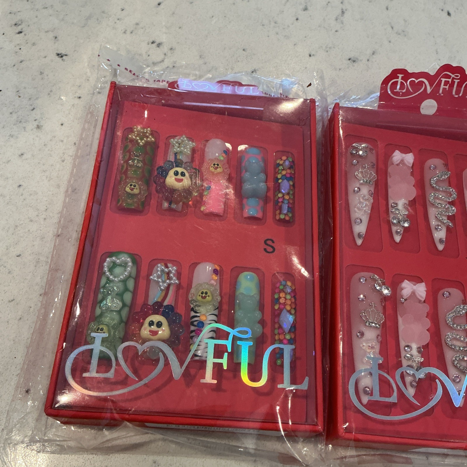 3-Pack 3D Nail Set Design Size Small & Medium