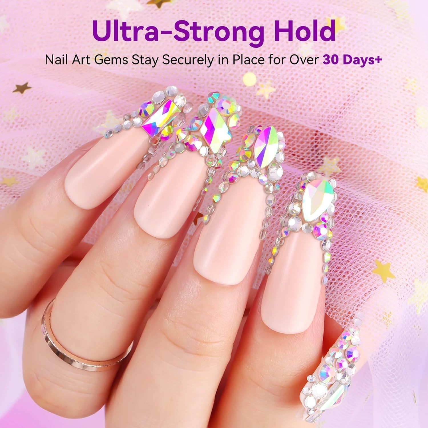 Rhinestone Glue for Nails 12PCS 30ML Super Strong Gel Adhesive for Nail Art a…