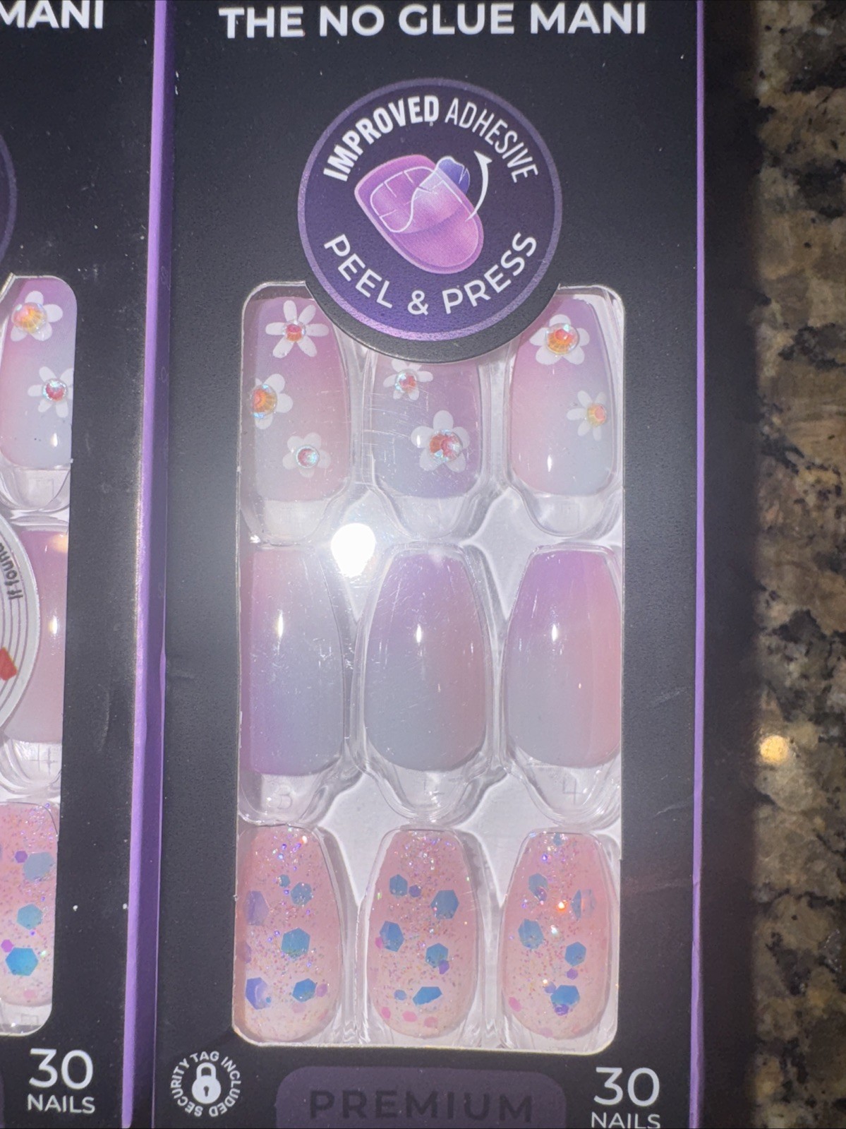 Lot Of 2 Kiss Impress Press On Nails Portal Pink Coffin 91379 medium NEW