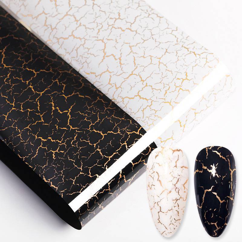 Nail Sticker STICKER FOILS GOLDENS DESERT MARBLING NAIL ART FOIL BLACK WHITE