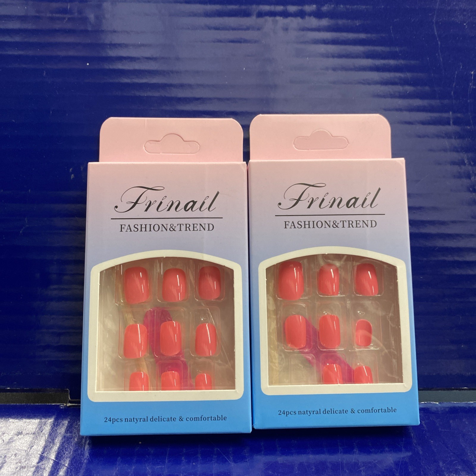 2X Frinail Press On Nails – 24 Pcs Hot Pink #12 – Short Size