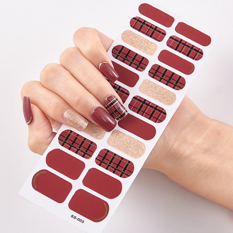 22Tips Nail Art Stickers Self-Adhesive DIY Stylish Nail Wraps Full Cover Sticker