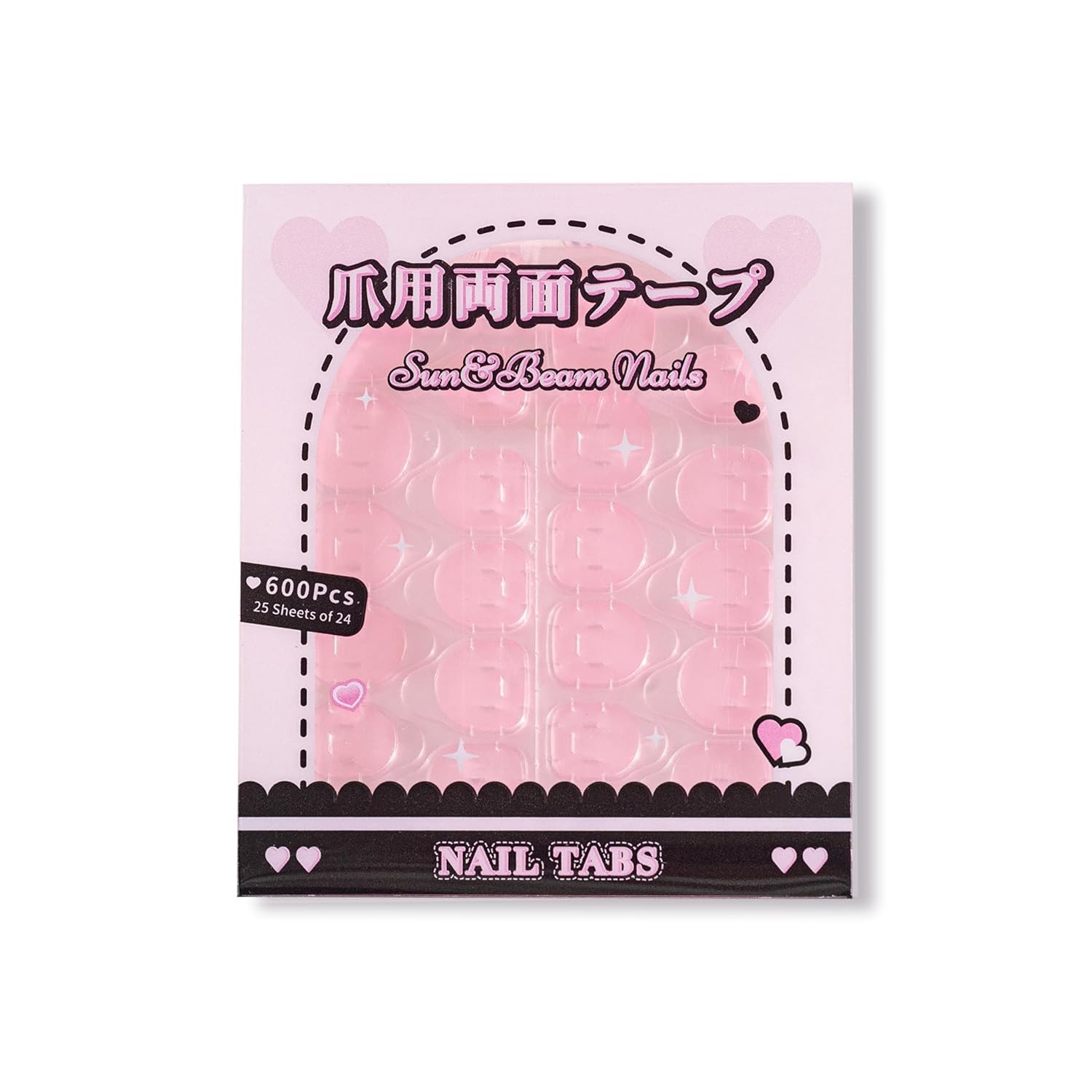 Sun&Beam Jelly Nail Tabs for Press-On Nails, 0.3mm Thin, Waterproof, 600pcs
