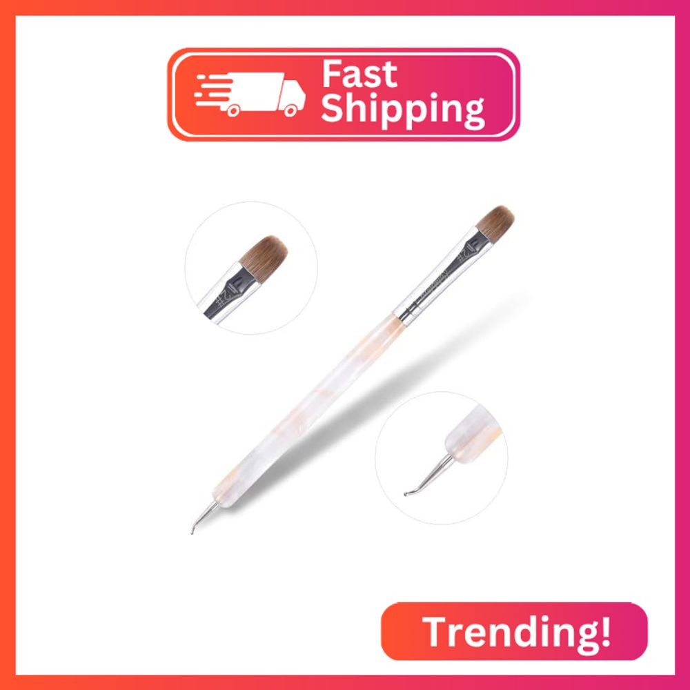 Rolabling Kolinsky French Tip Acrylic Nail Art Brush with Dotting Tool