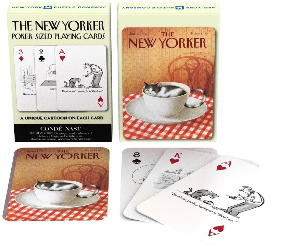 New York Puzzle Company Cat Cartoon Playing Cards 2.5″x3.5″, White