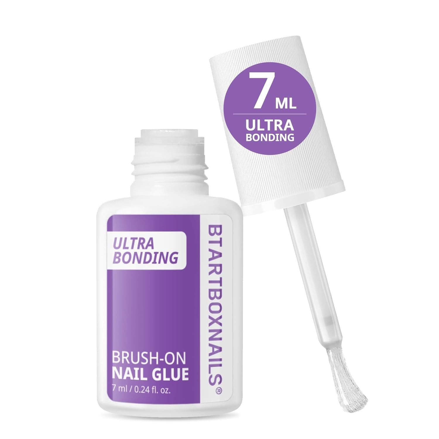 Nail Glue for Press Ons – Brush on Glue for Nail Tips & Acrylic Fake Nails, H…