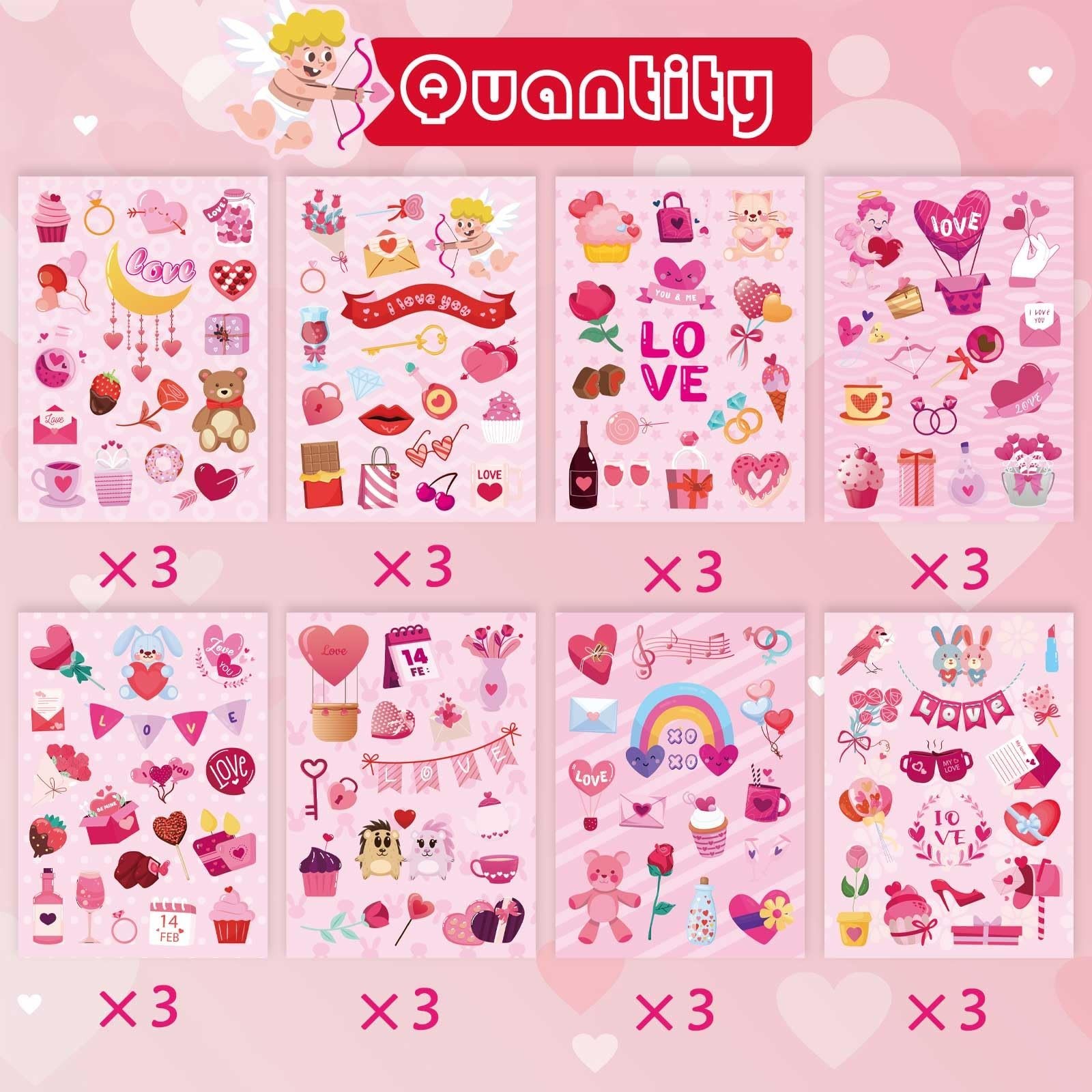 381PCS Valentine Stickers for Kids – Love Stickers Heart Stickers Valentines …