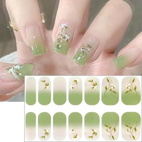 6 Sheets Flower Nail Gel Stickers Self-Adhesive Spring Nail Polish Spring-6