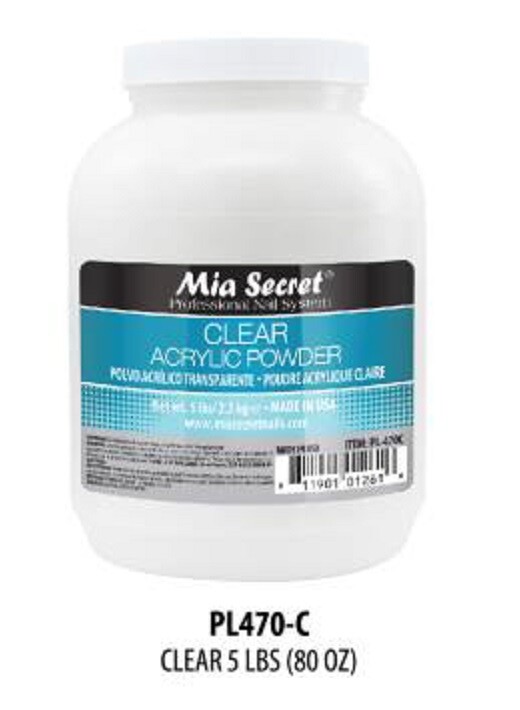 Mia Secret Professional Nail System Clear Acrylic Powder 5 lb / 80 oz