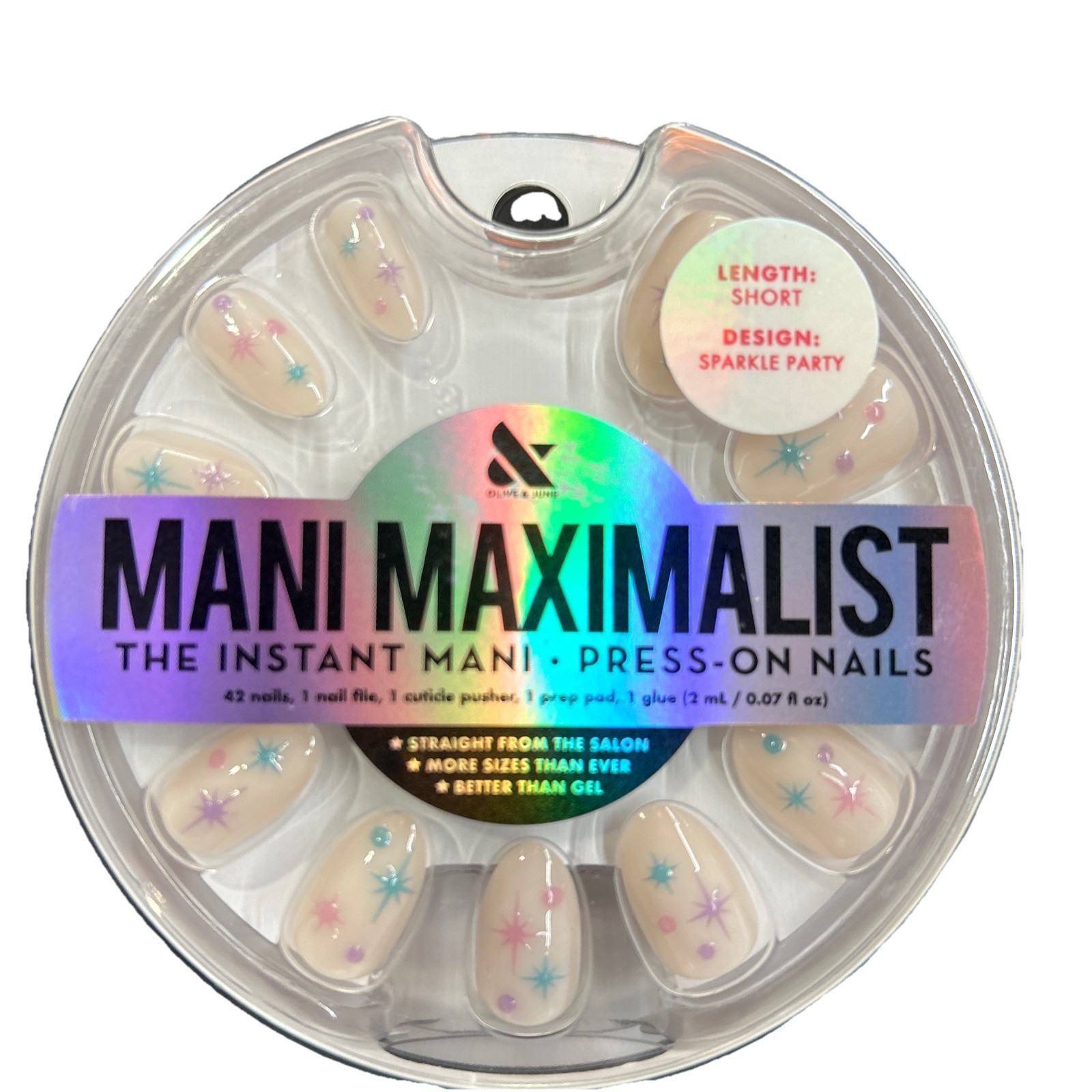 2 Sets Of Olive & June Instant Mani Press-On Nails Short Length Sparkle Party
