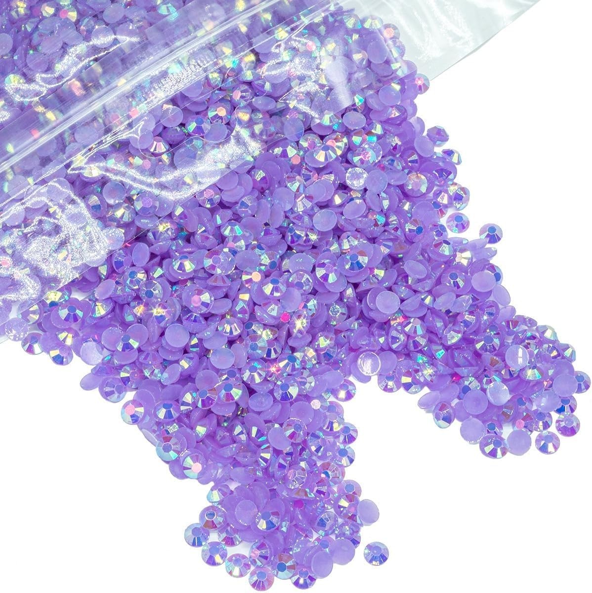 1280PCS 6mm Light Purple AB Resin Rhinestones for Crafts Violet AB Flatback J…