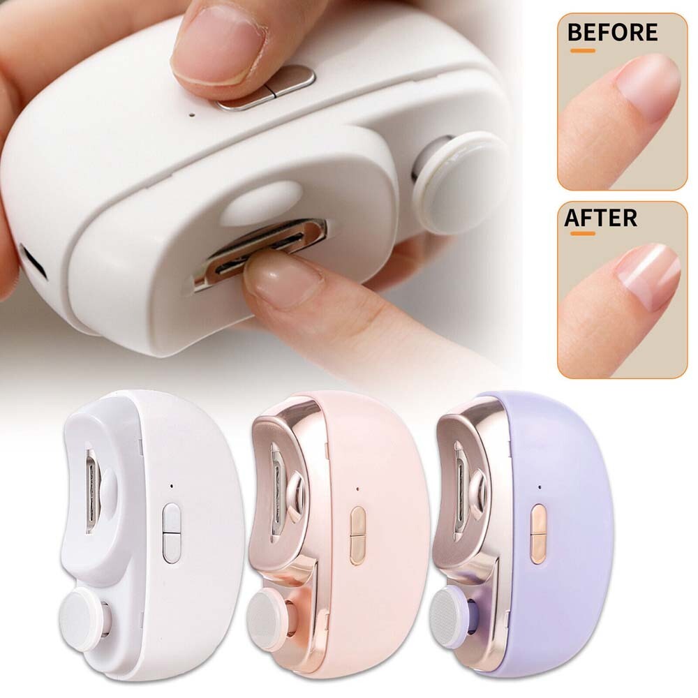 Electric Nail Clipper 2 in 1 Automatic Nail Trimmer Nail Polisher for Adults Kid