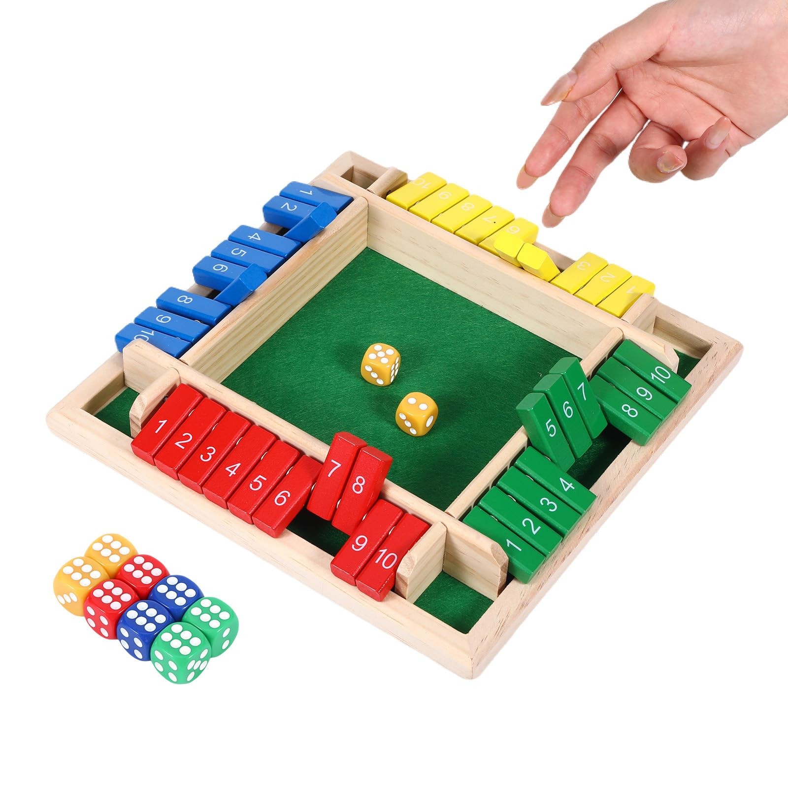 4 Color Shut The Box Game 4 Player,Shut Board Game,Math Table…