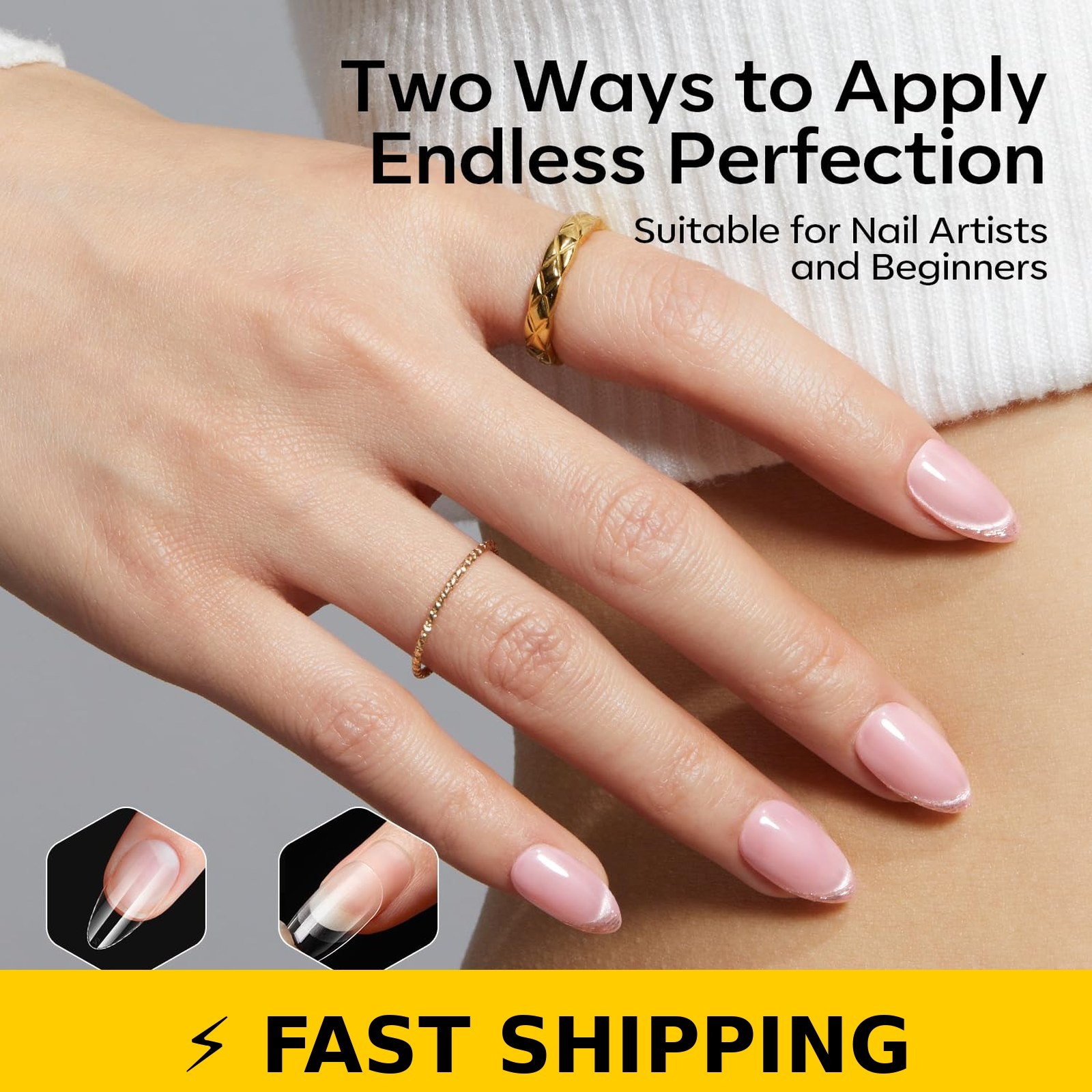 modelones Short Almond Nail Tips 360pcs Half Matte Press On Nails