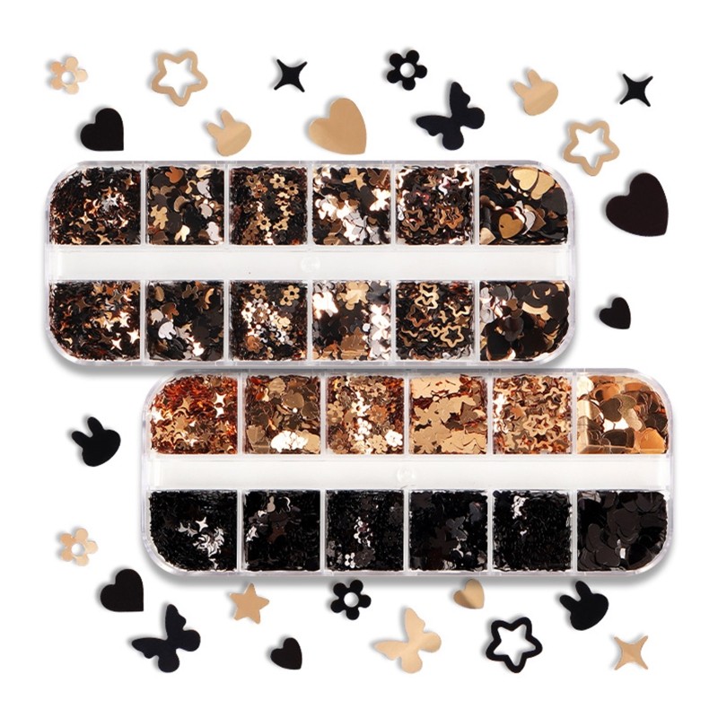 12 Grids Epoxy Resin Fillings Jewelry Making Accessories Sequins Nail Art Decor