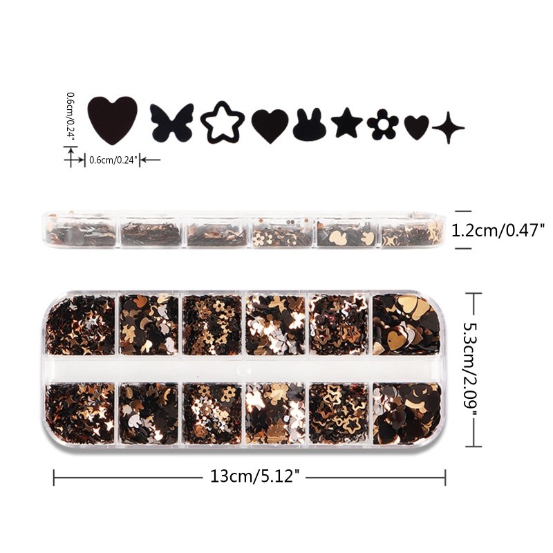 12 Grids Epoxy Resin Fillings Jewelry Making Accessories Sequins Nail Art Decor