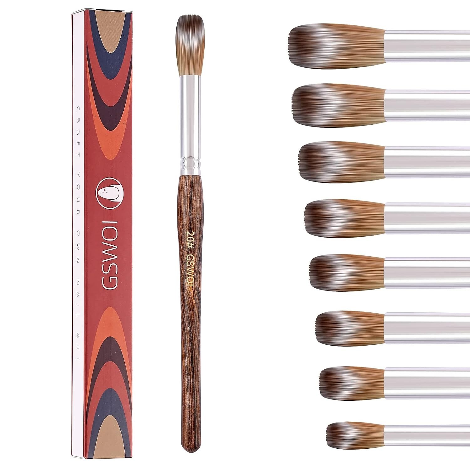 Kolinsky Acrylic Nail Brush #20 Wooden Handle
