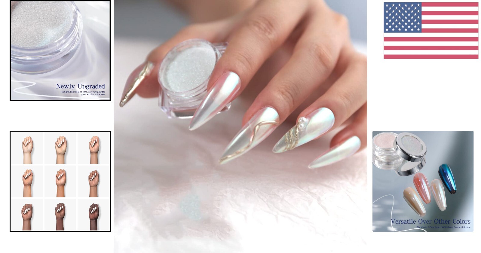 Luxury Aurora Color-Shifting Nail Powder – High-Gloss Sheen, Ultra-Fine Grind