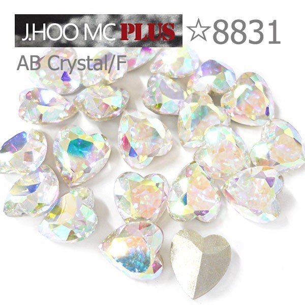 J.HOO Crystal 8831 Antique Heart V-Cut Fancy Rhinestones 8.8x8mm Nail Art 8pcs