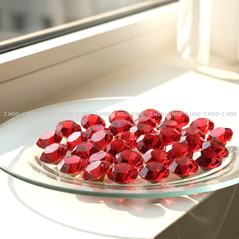 Preciosa Czech Light Siam V-Cut Round Stone Pointed Back