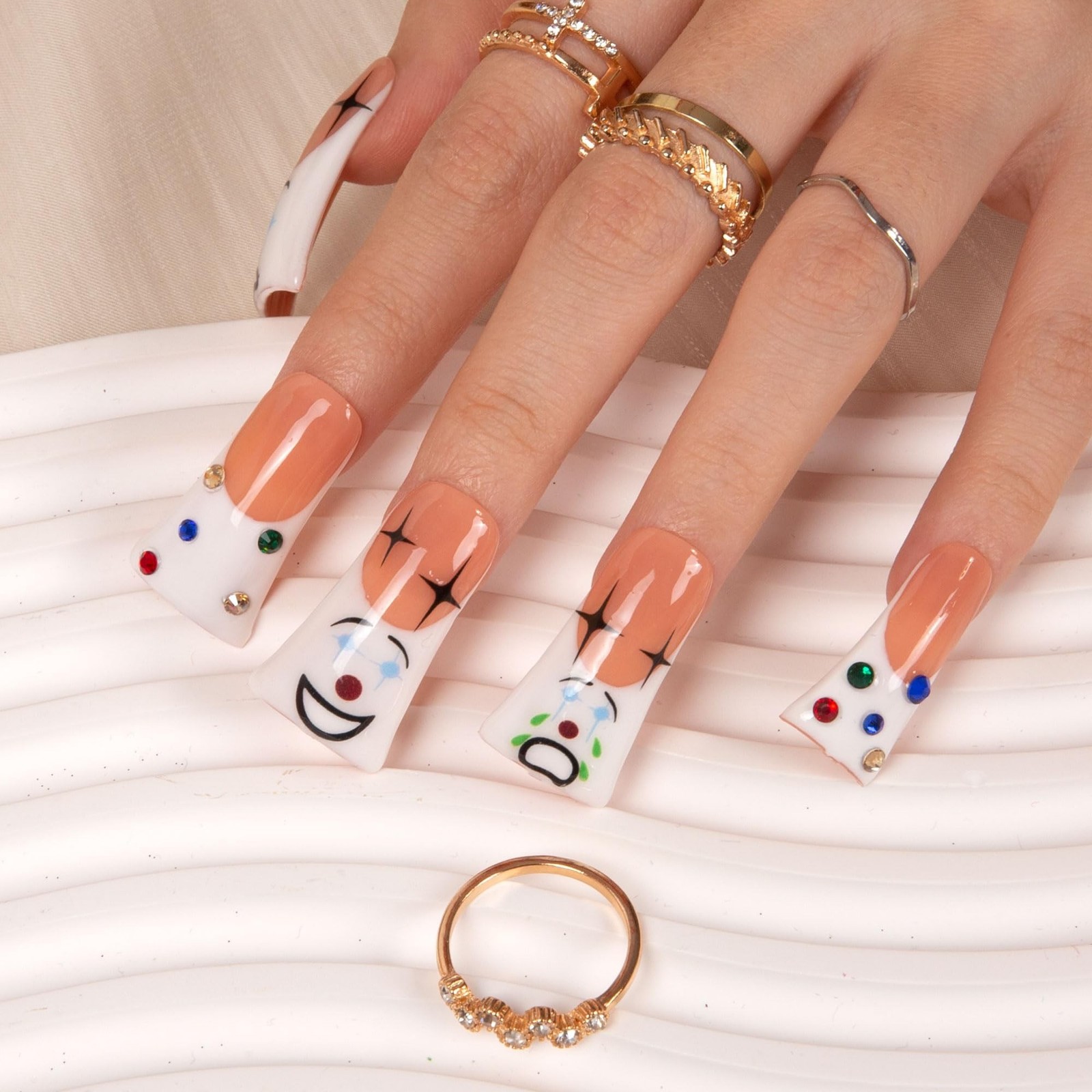 LOVFUL Press on Nails Clown Duck Classic Regular 1.3 in H139-S