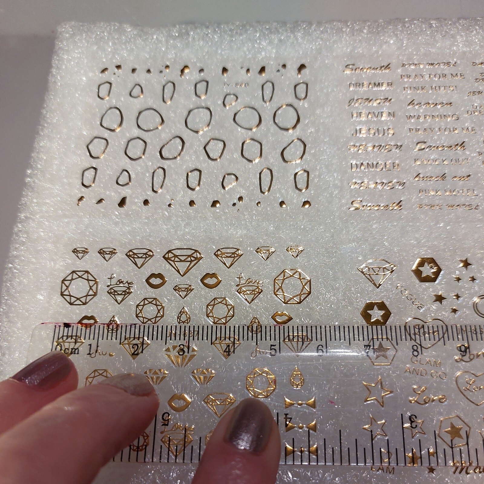 5 X Small Sheets Of Gold Nail Art Stickers (Dn253) New