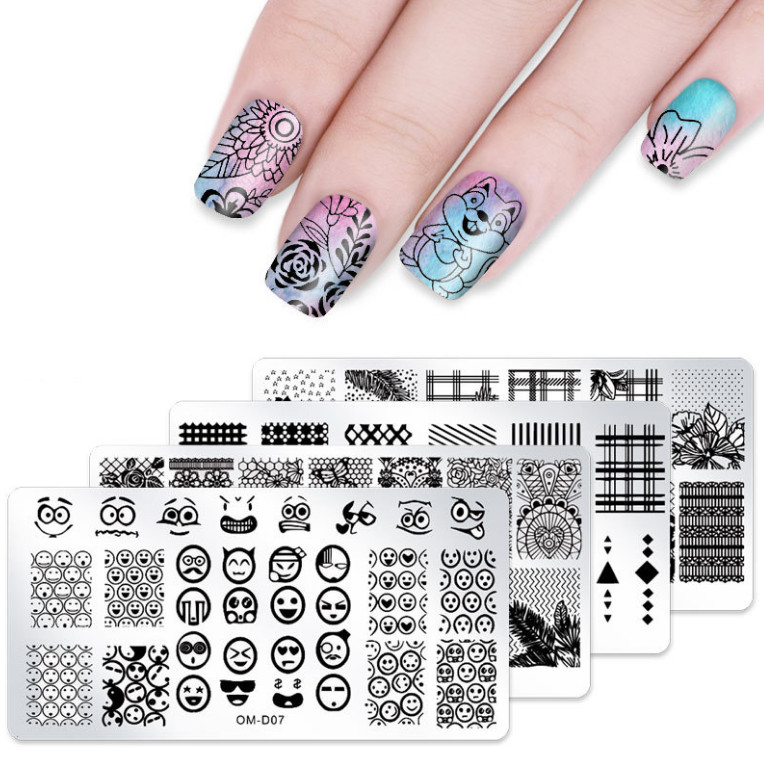 Owl Cat Flower Star Love Nail Art Stamping Manicure DIY Template Image Plate