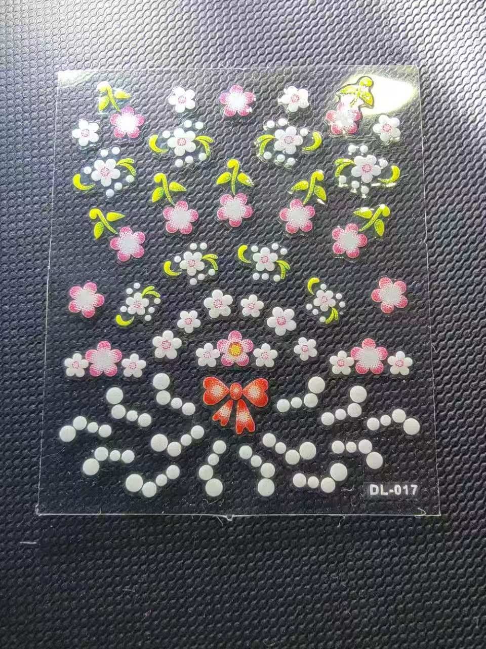 3D Nail Art Stickers Decals Self-Adhesive Flowers Designs DIY Tips Deco