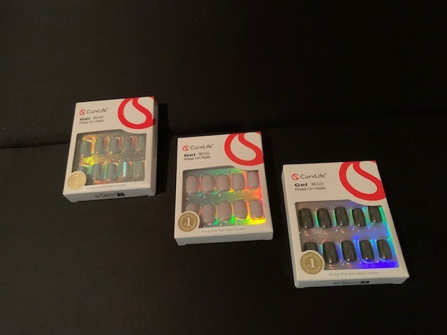 CurvLife GEL Press on Nails Assorted Lot Of 3-NEW