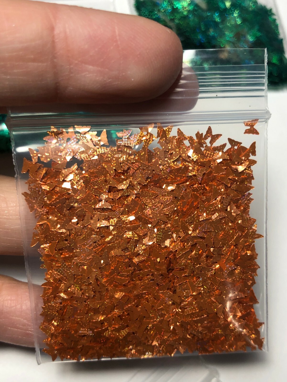 Solvent Resistant LASER BUTTERFLY shape Glitter U Choose Color Nail Art Face