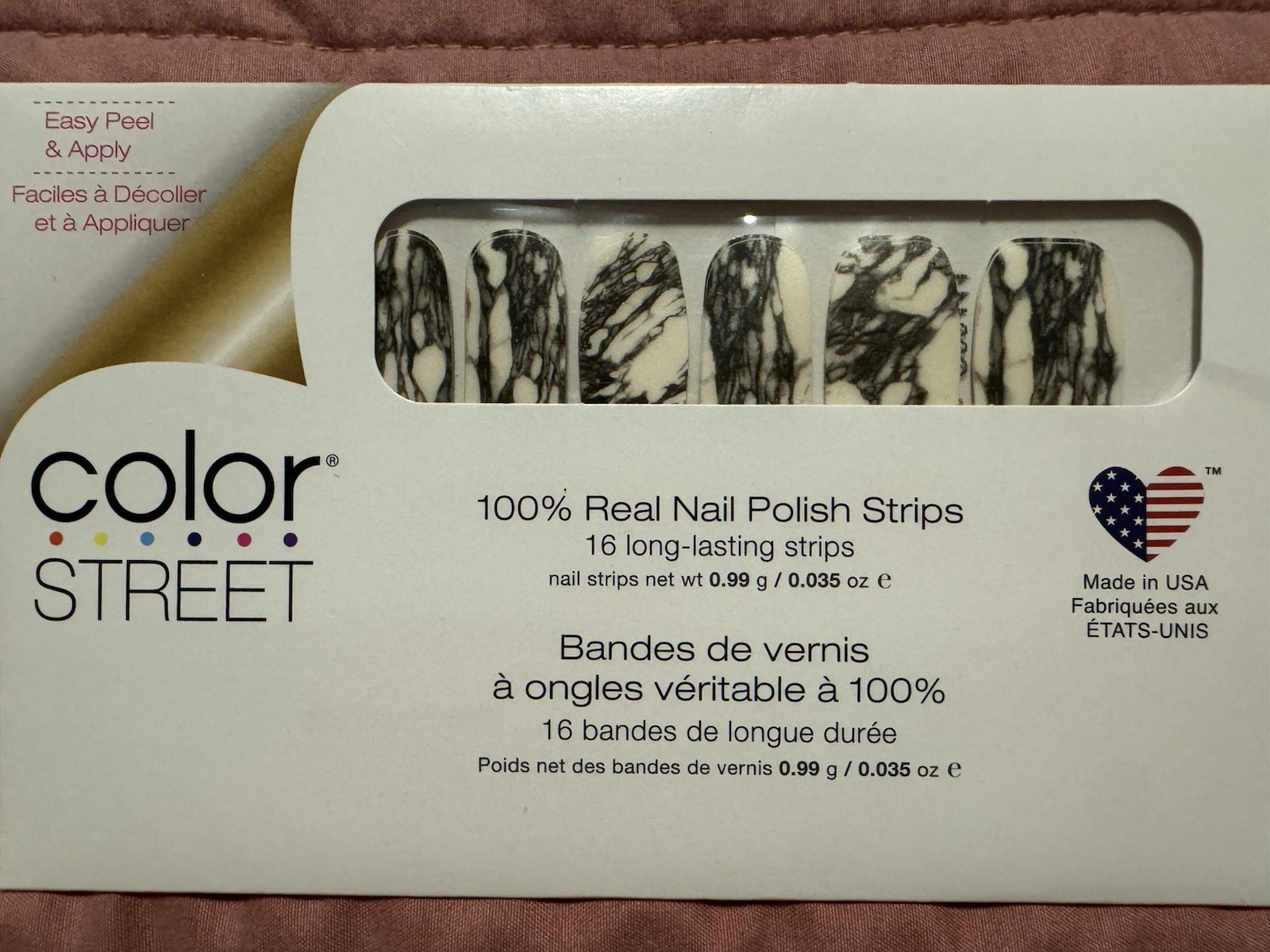Color Street Nail Polish Strips “Mystic Marble” Black/White FDF278-C00411