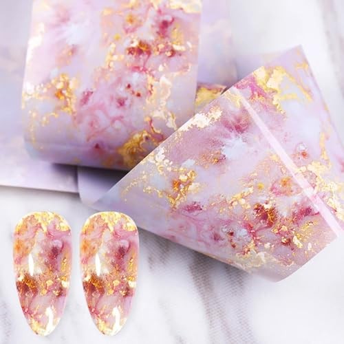 Iridescent Nail Foil Sheets – Holographic, Starry Sky, Marble, Neon Nail Kit2