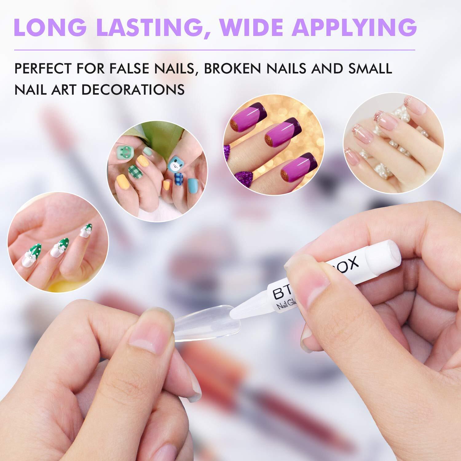 Nail Glue for Acrylic Nails – Nail Glue for Press On Nails 8 Pcs BTArtbox Adh…