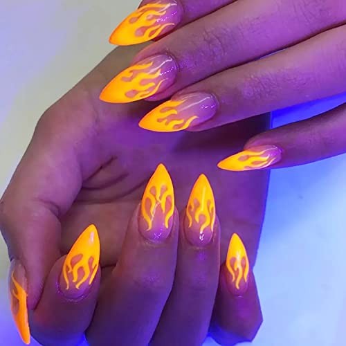 10 Rolls Kit Nail Transfer Stickers Fluorescent Flame Foil Transfer Sticker
