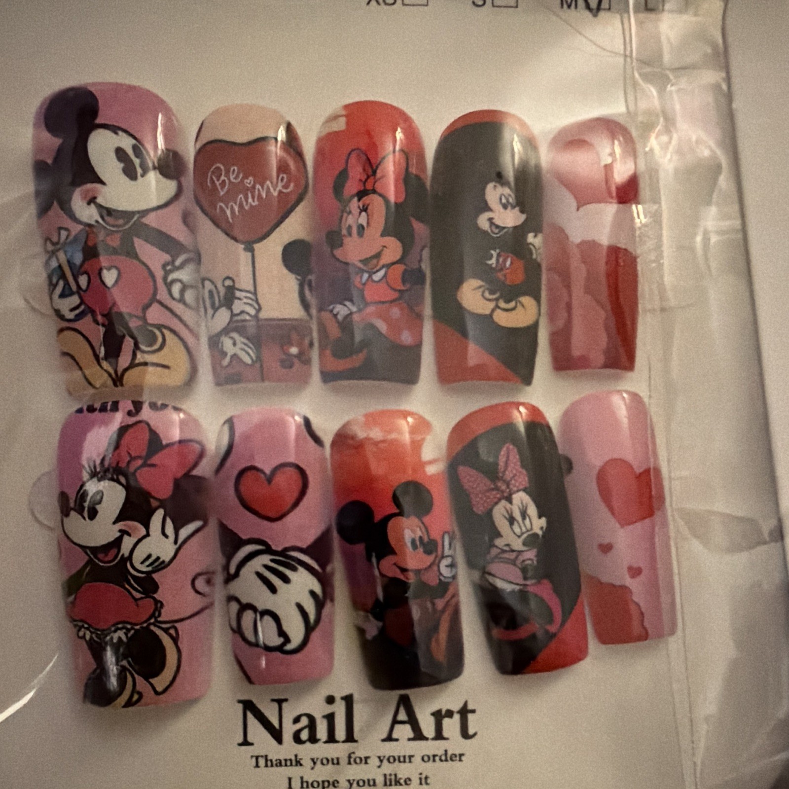 Press-On Nails Size Medium Coffin 3D Cartoon Full Cover Pre-Designed