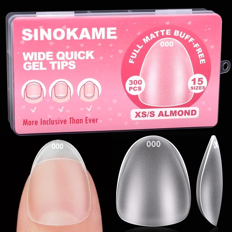 Extra Short Wide Fit Almond Nail Tips for Short Wider 07-Wide XS/XXS Almond