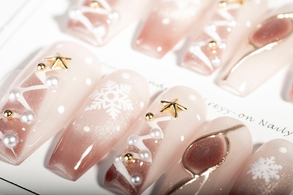 Fabufabu 3d Press On Nails – Handmade Unique Fake Nails, Artistic Design