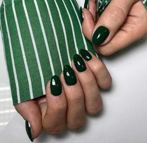 Emerald Green Nails Press on Short Oval Round Press on oval emerald green