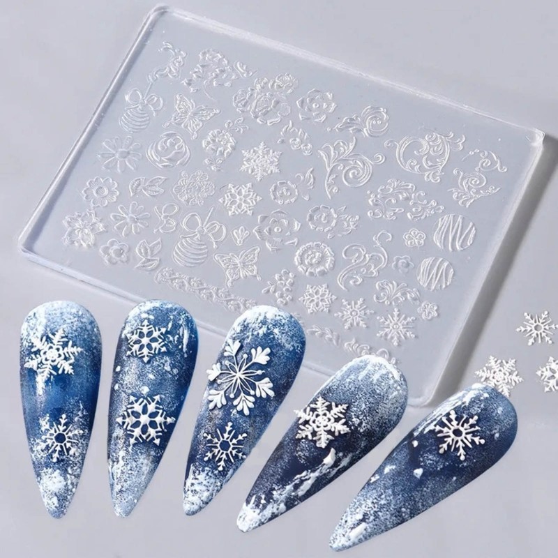 Nail Art Silicone Molds Embossing 3D Nail Mould Decorations for Manicurists
