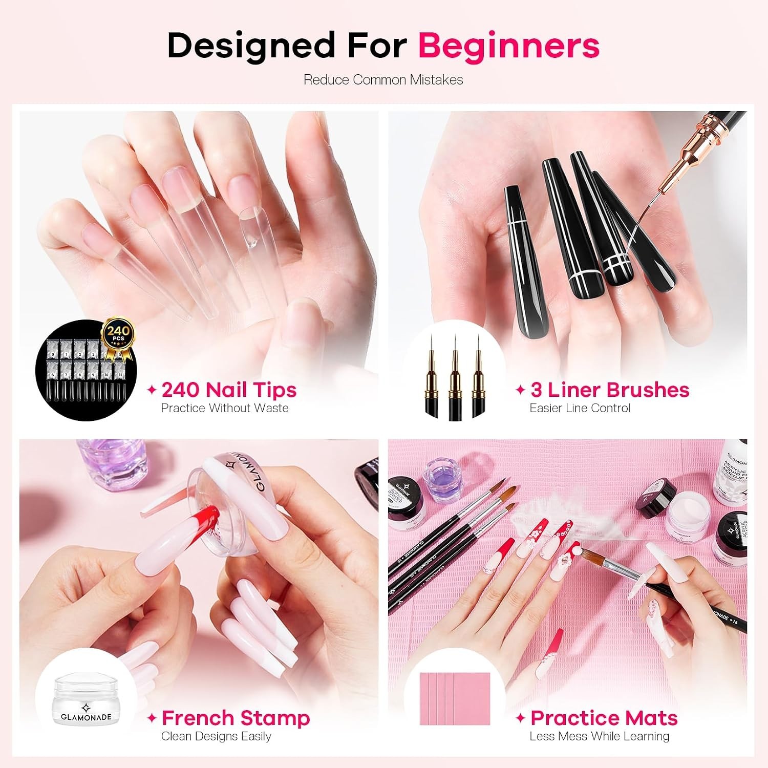 Acrylic Nail Kit for Beginners: Professional Nail Set with Drill Acrylic Powd…