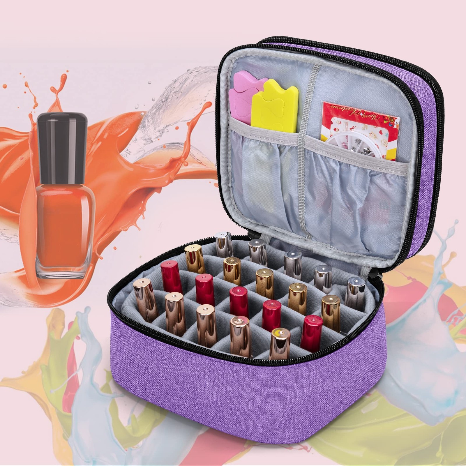 LUXJA Nail Polish Carrying Case – Holds 20 Bottles (15ml – 0.5 fl.oz), Double…