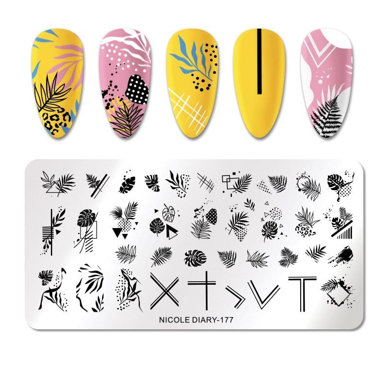 Nail Art Stamping Template – Fruit Flower Nail Stencil Manicure Accessories 1pc