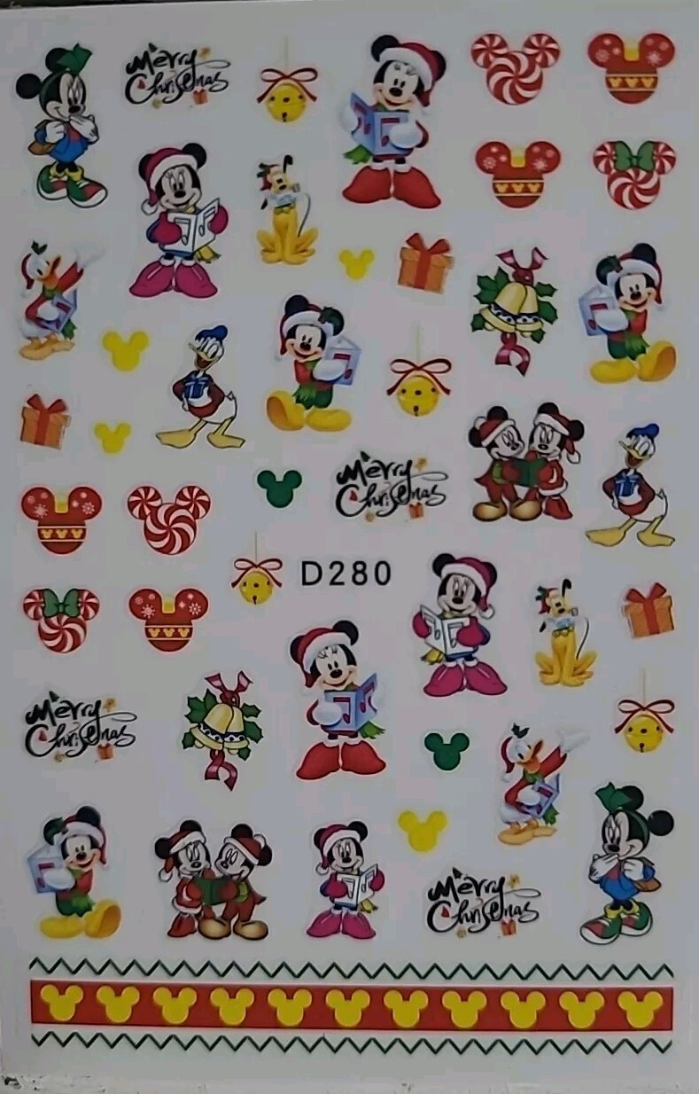 Disney, Mickey Mouse, Mickey Ears, Christmas Holiday, Nail Art Stickers