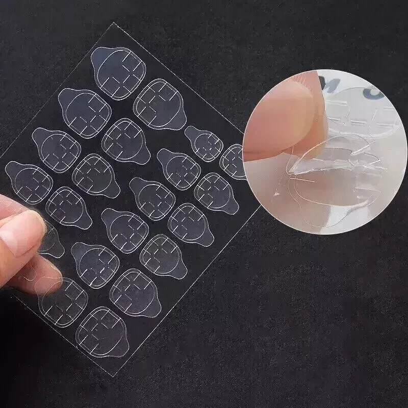 24-480pcs Adhesive Double-Sided Tabs Stickers False Fake Nail Tip Glue Tape UK